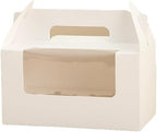 JIYIXhylera 100Pcs Cupcake Boxes with Handle, White 2 Cavity Kraft Paper Muffin Boxes with Clear Window, 6.49x3.74x3.54 Inch Cupcake Carriers for Wedding by Unknown