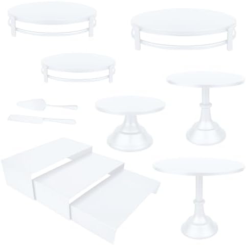 MACIFECI White Cake Stand Set, White Dessert Table Display Set for Wedding, Birthday Party Decor, Baby Shower, Celebration by MACIFECI