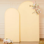 Champagne Arch Covers 2 Set 7.2 and 6ft Champagne Arch Backdrop Cover Spandex Fitted Wedding Arch Stand Covers for Birthday Party Baby Shower Bridal Shower Wedding Banquet Photo Balloon Arch Backdrop - Image 5