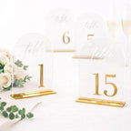 Table Numbers 1-15, 5.5" x 7" Gold Acrylic Signs, Wedding Reception Decor - Image 2