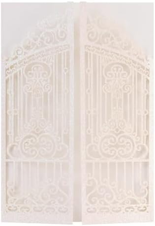 50Pcs Glitter Ivory Wedding Engagement Anniversary Birthday Invitation - Image 2