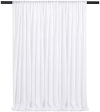White Backdrop Curtain for Party 6x8FT White Wedding Backdrop Drapes by QueenDream