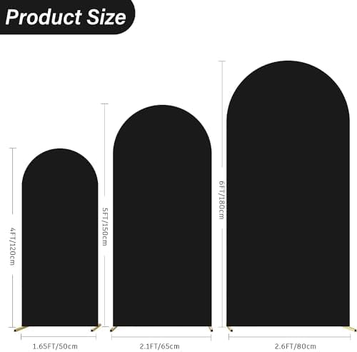 Arch Backdrop Cover Stretchy Backdrop (Black, 4+5+6FT) - Image 2