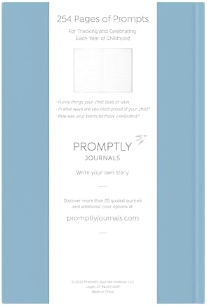 Promptly Journals, A Complete Childhood History: From Pregnancy to 18 Years Old (Dusty Blue, Leatherette) | Baby Book and Pregnancy Journal | Baby Memory Book - Image 2
