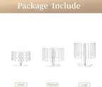 Crystal Cake Stand for Party, Clear Acrylic Cake Stand Sets for Dessert Table, 3Pcs Round Cake and Cupcake Stand for Wedding Birthday Party Event Decorations - Image 6