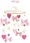 Baby Mobile for Crib Pink Bow Baby Crib Mobile for Girls by Teeloray