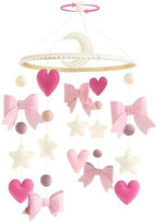 Baby Mobile for Crib Pink Bow Baby Crib Mobile for Girls by Teeloray