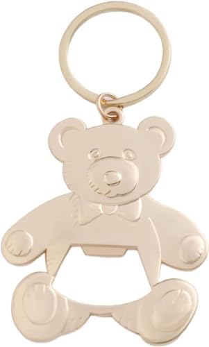 24 pcs Bear Bottle Openers Baby Shower Favors for Guests Bottle Opener Baby Shower Souvenirs Gift Decorations with Organza Bags Thank You Tags for Theme Party Favors (Gold Bear Keychain) - Image 2