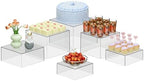 6 Pcs Clear Acrylic Boxes for Display as Buffet Risers and Stands, Food Risers for Party, Table, Stands, including 10", 9", 8.5", 8", 7.5", 6.8", (Large, 6Pcs, Clear) by OKBHTS