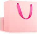 EUSOAR Large Pink Shopping Bags with Handles, 25 Pack 12.5x4.5x11 inches Gifts Wrap Bags Bulk, Retail Wrapping Bags for Wedding, Craft Grocery, Boutique, Party Favor, Business by EUSOAR