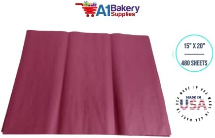Gift Wrapping Tissue Paper 15X20 480 Pack by A1 Bakery Supplies (Burgundy) - Image 2
