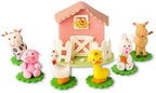 Farm animal cake toppers Set - Centerpieces for birthday & baby Shower parties - rabbit pig cow rooster horse duck barn (Pink, Barn) - Image 2