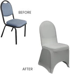 YOUR CHAIR COVERS - 100 Pack Stretch Spandex Banquet Chair Covers - Gray, Wedding Slip Covers, Premium Quality Chair Cover - Image 5