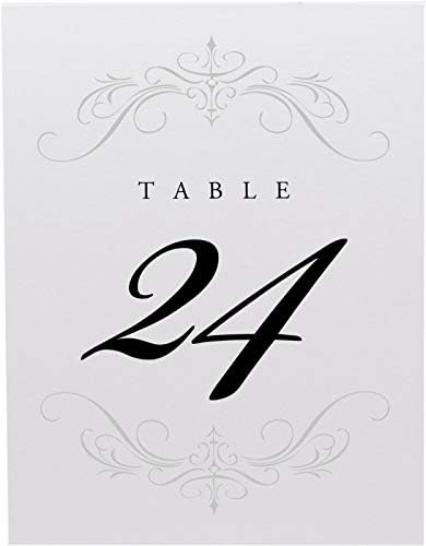 Classic Flourish Table Numbers, Silver, 1-50 - Image 4