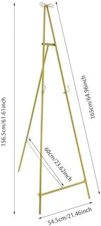 2pcs Wedding Welcome Sign Holder Portable Easel Display Stand for Poster Gold Metal Party Sign Stand Background Decor Tall Floor Easel Frame for Photo Reception Board Birthday Baby Bridal Shower Graduation (61.6''H) - Image 2