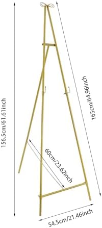 2pcs Wedding Welcome Sign Holder Portable Easel Display Stand for Poster Gold Metal Party Sign Stand Background Decor Tall Floor Easel Frame for Photo Reception Board Birthday Baby Bridal Shower Graduation (61.6''H) - Image 2