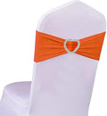 Orange Chair Sashes 50 Pack Spandex Orange Sashes for Chairs Covers Universal Stretch Chair Sashes Band with Heart Buckle Slider for Wedding Banquet Party Decorations by Unknown
