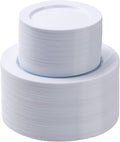 Goodluck 200PCS White Plastic Plates, Heavy Duty Disposable Plates by GoodLuck