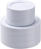 Goodluck 200PCS White Plastic Plates, Heavy Duty Disposable Plates by GoodLuck