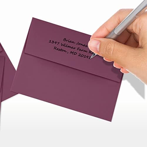 LUXPaper A2 Invitation Envelopes | Peel & Press | 4 3/8" x 5 3/4" | Vintage Plum | 80lb. Text | 1,000 Qty - Image 6