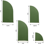 Efavormart Set of 4 Olive Green Spandex Half Moon Arch Covers, Custom Fit Chiara Backdrop Slipcovers 2.5ft-7ft for Modern Rustic and Harvest Decor - Image 3