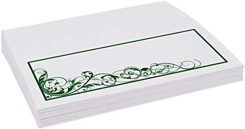 Scribble Vintage Swirl Place Cards, Hunter Green, Set of 150, Pre-cut and S - Image 4