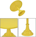 Set of 3 Pieces Cake Stands Iron Cake Holder Dessert Display Plate Serving Tray for Baby Shower Wedding Birthday Party (Yellow) - Image 3