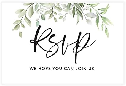 Andaz Press 56-Pack Personalized RSVP Postcards for Wedding Greenery Leaves Cardstock Response Reply Cards for Bridal Shower Baby Shower Birthday Event Custom Date and Return Address 4 x 6-Inch by AndazPress
