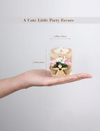 Ju's Favors Wooden Candle Holders Set of 10 for Baptism Gift, Christening Party Favors, Guest Favors,Baby Shower Party Favors. (Light brown - pink) - Image 4