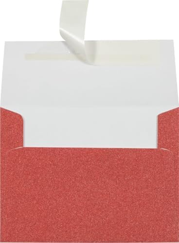 LUXPaper A2 Invitation Envelopes | Peel & Press | 4 3/8" x 5 3/4" | Holiday Red Sparkle | 90lb. Text | 50 Qty by LUXPaper