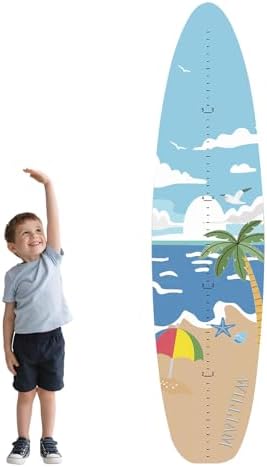 Height Chart Kids,Surfboard Wood Growth Chart,Customized Name Kids Measuring Chart Wall,Kids Growth Chart Ruler,Child Height Measurement Nursery Decor Baby Room by Chgcuofce