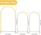 Arch Backdrop Stand 7.2FT, 6FT, 6FT Set of 3 Gold Wedding Arch Stand Balloon Arch Stand Stable Metal Arch Backdrop Frame for Wedding Ceremony Birthday Party Bridal Baby Shower Banquet Decoration - Image 2