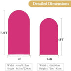 Hot Pink and Light Pink Arch Backdrop Cover 7.2FT 6FT Wedding Arch Covers Set of 2 Double-Color Arch Covers Stretchy Backdrop Spandex Fitted Fabric Backdrops for Party Baby Shower Birthday Decoration - Image 6