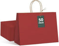 GSSUSA Red Paper Bags with Handles, Large Gift Bags 16x6x12, 50 Pack by GSSUSA