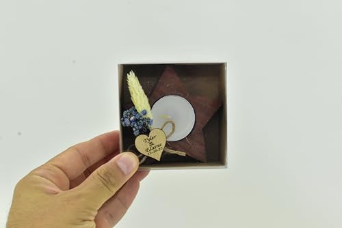 10 Pieces Wood Tealight Candle Holder, Wedding Favors, Star Shape Candle, Party Favors, Personalized Gift - Image 4