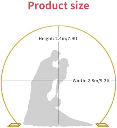 Wedding Arch Round Backdrop Stand Gold Metal Circle Backdrop Stand Circle Balloon Arch Stand Frame for Birthday Party Bridal Shower Anniversary Ceremony Candy Tables Celebration in 2.6x2.8m - Image 2