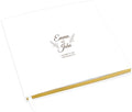 Andaz Press Personalized Wedding Guestbook with Gold Accents, Minimal Line Leaves White Guest Sign in Guest Registry 120 Pages 8.5 X 8.5 Memories Book for DIY, Scrapbook, Photo Album by AndazPress