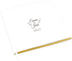 Andaz Press Personalized Wedding Guestbook with Gold Accents, Minimal Line Leaves White Guest Sign in Guest Registry 120 Pages 8.5 X 8.5 Memories Book for DIY, Scrapbook, Photo Album by AndazPress