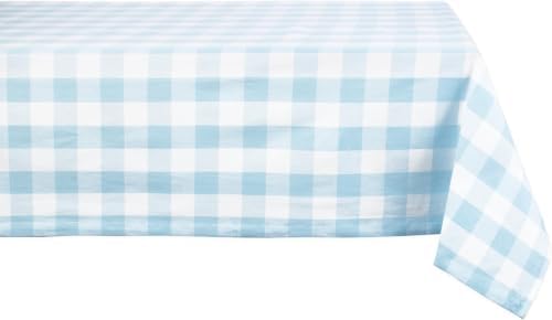 DII Buffalo Check Collection, Classic Farmhouse Tablecloth, 60 x 120, Light Blue & White (Pack of 12) by DII