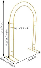 7.2ft Metal Wedding Arch, Freestanding Balloon Arch Backdrop Arch Stand, Garden Lawn Arch, Indoor Outdoor Party Decoration for Weddings, Birthday Parties, Commercial Events,Load 22lbs (Gold) - Image 2