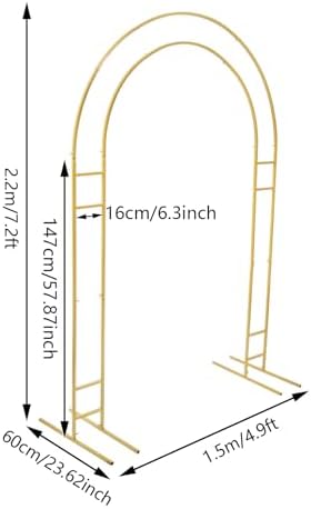 7.2ft Metal Wedding Arch, Freestanding Balloon Arch Backdrop Arch Stand, Garden Lawn Arch, Indoor Outdoor Party Decoration for Weddings, Birthday Parties, Commercial Events,Load 22lbs (Gold) - Image 2
