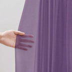 Plum Purple Wedding Arch Draping Fabric Sheer Curtain Drapes 4 Panels | 20 ft Extra Long Shimmery Backdrop Curtains for Wedding Anniversary Party Summer Outdoor Events Drapery Backgrounds - Image 4