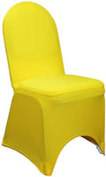 YOUR CHAIR COVERS - 100 Pack Stretch Spandex Banquet Chair Covers - Yellow, Wedding Slip Covers, Premium Quality Chair Cover by YourChairCovers