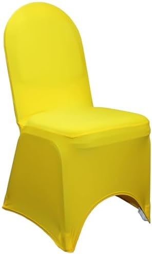 YOUR CHAIR COVERS - 100 Pack Stretch Spandex Banquet Chair Covers - Yellow, Wedding Slip Covers, Premium Quality Chair Cover by YourChairCovers