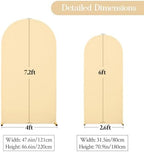 Ivory and Champagne Arch Backdrop Cover Set of 2 Birthday Party Arch Covers 7.2 and 6ft Wedding Arch Cover Stretchy Backdrop Bridal Baby Shower Ivory Arch Covers Spandex - Image 3