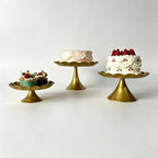 3 Pcs Gold Metal Cupcake Stand Scalloped Edge Dessert Display Tray - Image 6
