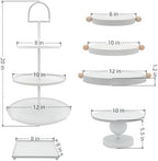 Set of 7 White Cake Stands Metal Dessert Display Holder Table Decor - Image 2