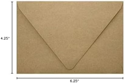 LUXPaper A4 Contour Flap Invitation Envelopes | 4 1/4" x 6 1/4" | Grocery Bag Brown | 70lb. Text | 100% Recycled | 250 Qty - Image 2