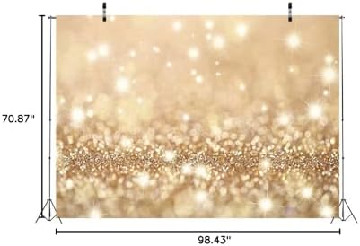 BELECO 8x6ft Fabric Bokeh Gold Backdrop Golden Glitter Backdrop for Photography Holiday Twinkle Lights Glitter Party Background Gold Spots Glitter Birthday Wedding Photoshoot Kids Baby Photo Props - Image 7