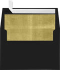 LUXPaper A4 Foil Lined Invitation Envelopes | Peel & Press | 4 1/4" x 6 1/4" | Black w/Gold LUX Lining | 80lb. Text | 500 Qty by LUXPaper